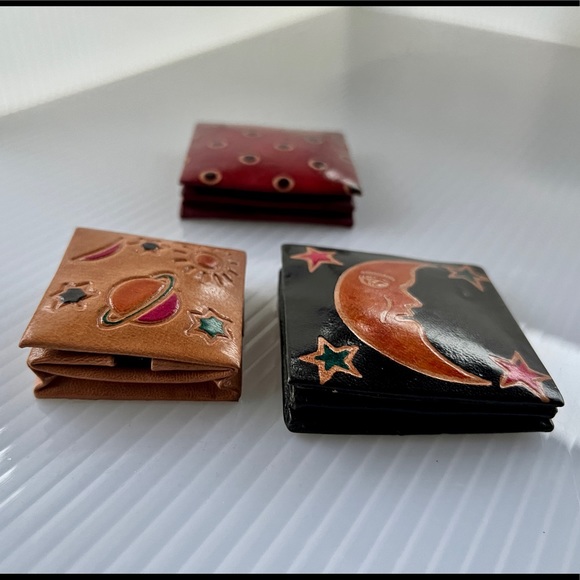 Earring / Jewelry Pouch with snap closure - ‘leather’ like material pack of 3 - Picture 3 of 11